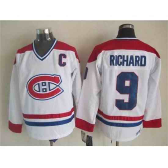 nhl jerseys montreal canadiens 9 richard white[patch C]